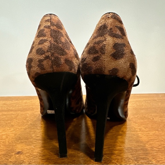 Leopard Print Lace-Up Heels - Picture 2 of 8